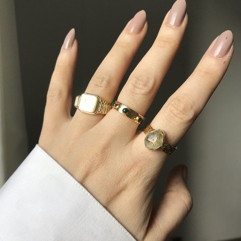 Asimetrik Sarı Rutil Kuvars Yüzük