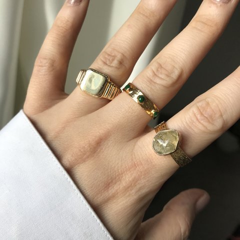 Asimetrik Sarı Rutil Kuvars Yüzük