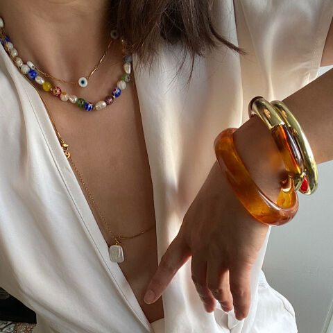 Amorf Amber Chunky Bileklik Set