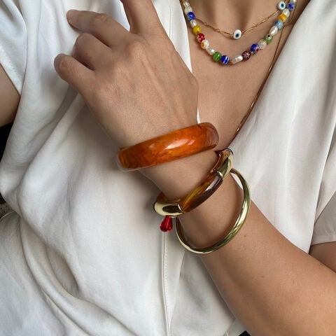 Amorf Amber Chunky Bileklik Set