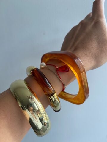 Blok Amber Chunky Bileklik Set