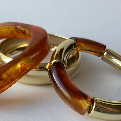 Blok Amber Chunky Bileklik Set