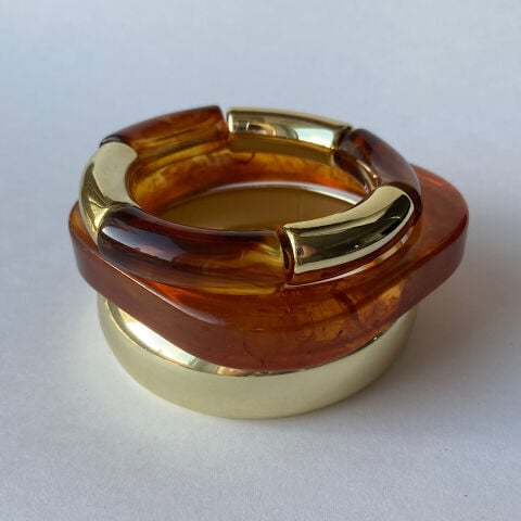 Blok Amber Chunky Bileklik Set