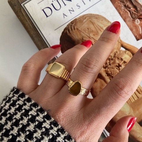 Peri Bacaları 3 Agat Doğal Taş Yüzük