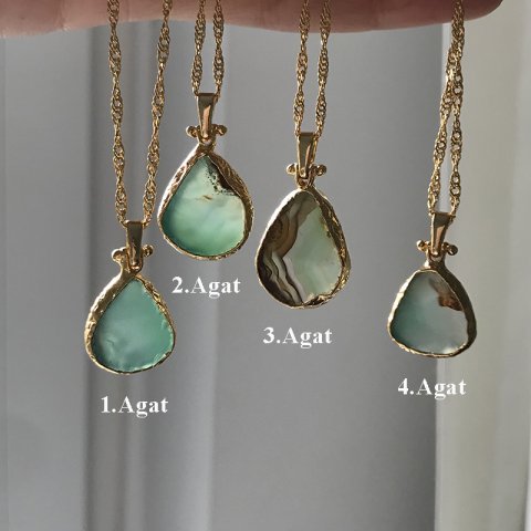 Vintage Damla Agat Kolye