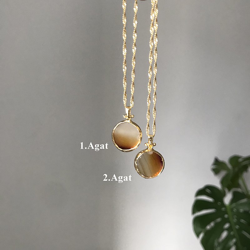 Vintage Sunset Agat Kolye