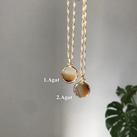 Vintage Sunset Agat Kolye