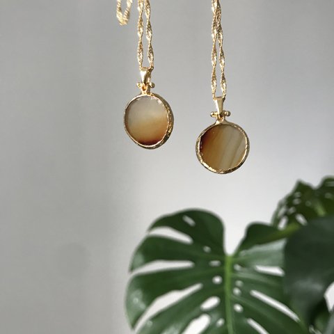 Vintage Sunset Agat Kolye