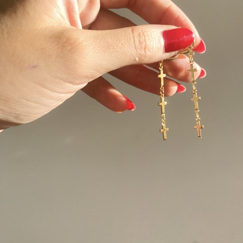 Crucifix Haç Küpe