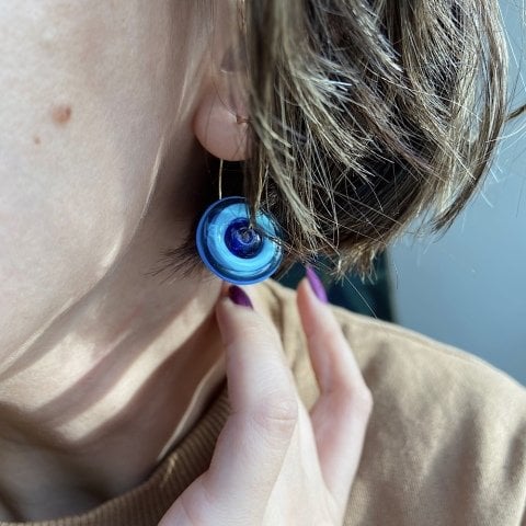 Tofita Murano Cam Küpe