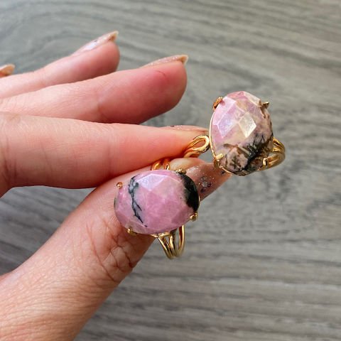 Rodonit Oval Doğal Taş Yüzük