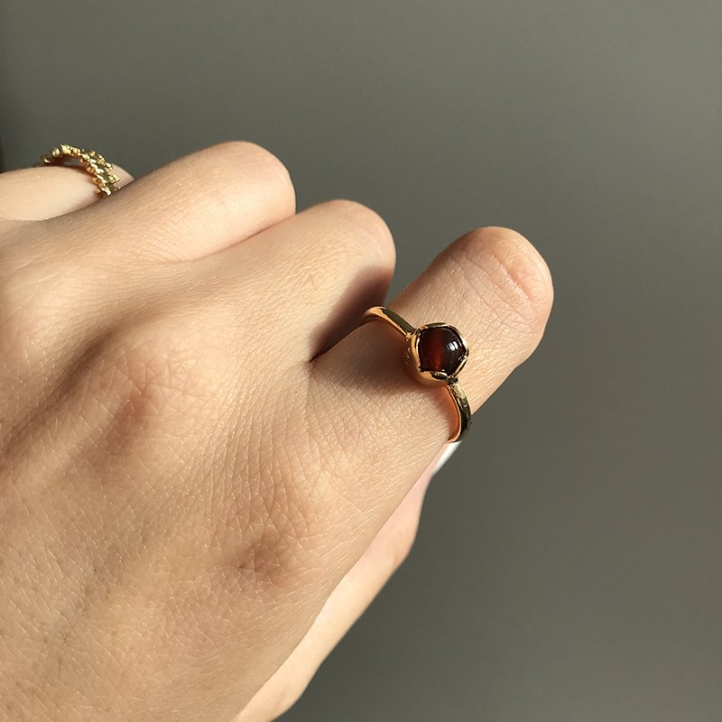 Minimal Bordo Akik Yüzük