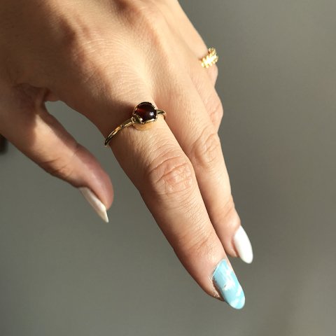 Minimal Bordo Akik Yüzük