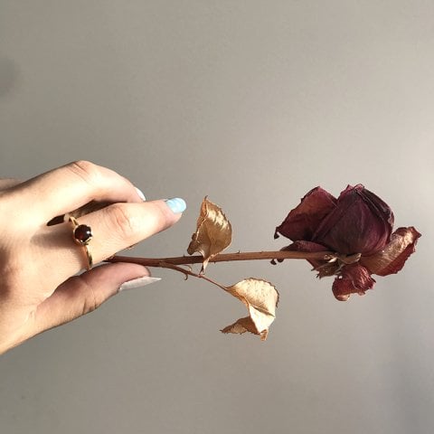 Minimal Bordo Akik Yüzük