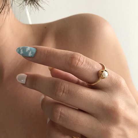 Minimal İnci Yüzük