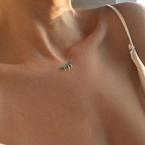 Blue Dots Kolye ve Küpe Set