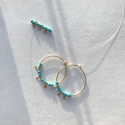 Blue Dots Kolye ve Küpe Set