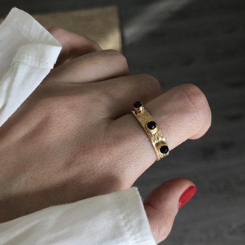 Üç Gözlü Oniks Taş 2 Yüzük