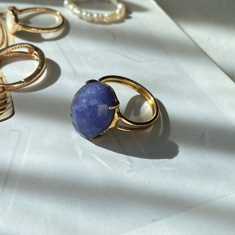 Sodalit Oval Doğal Taş Yüzük