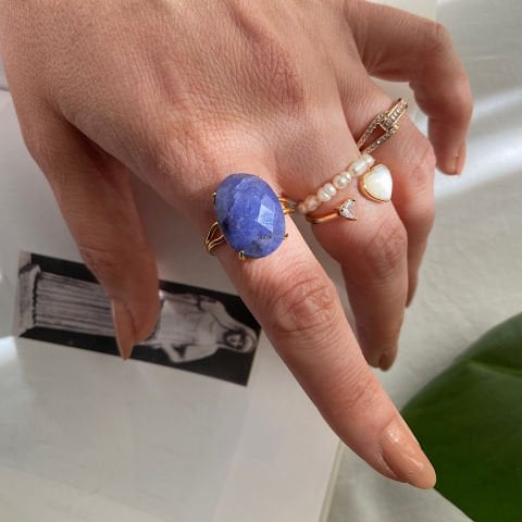 Sodalit Oval Doğal Taş Yüzük