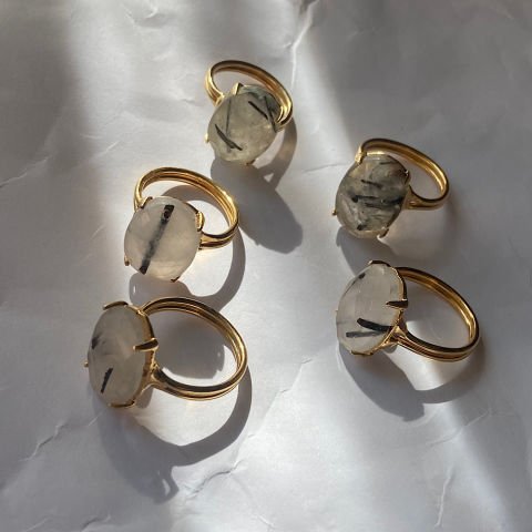 Rutil Kuvars Melek Saçı Yüzük