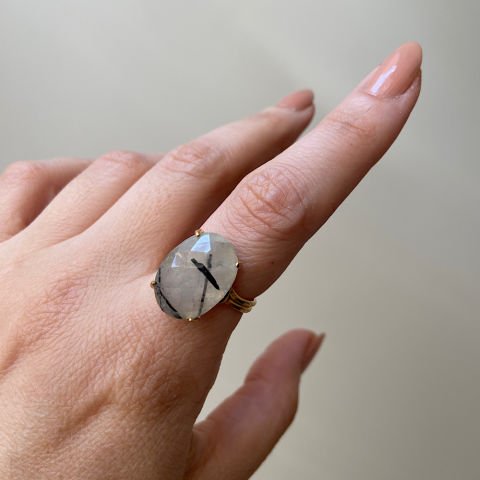 Rutil Kuvars Melek Saçı Yüzük