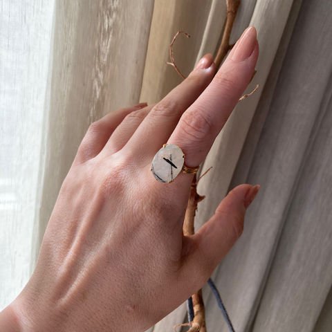 Rutil Kuvars Melek Saçı Yüzük