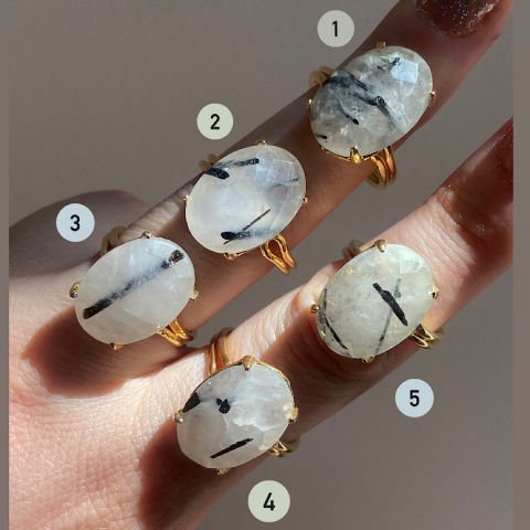 Rutil Kuvars Melek Saçı Yüzük