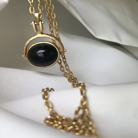 Kimera Oniks Taşlı Madalyon Kolye