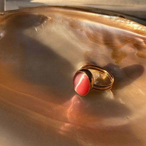 Pembe Kedi Gözü Yüzük