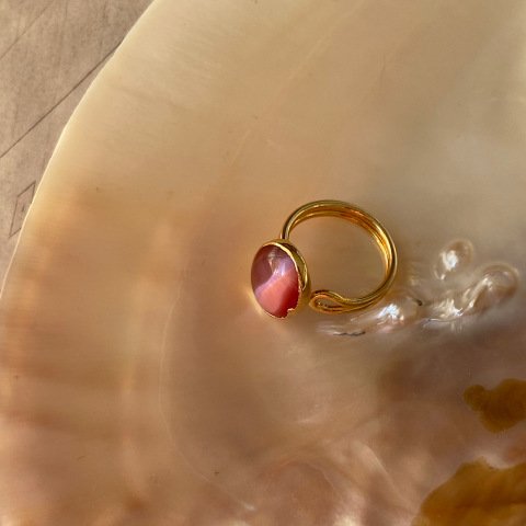 Pembe Kedi Gözü Yüzük