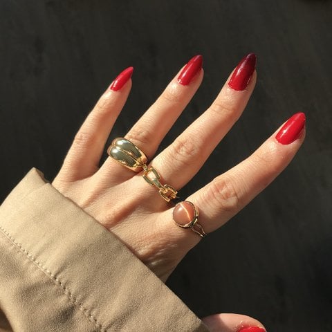 Turuncu Kedi Gözü Yüzük