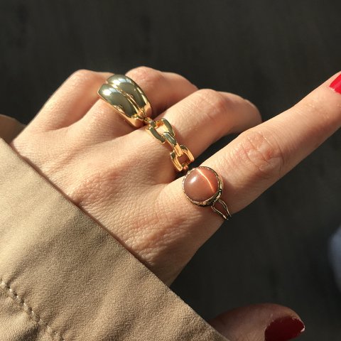 Turuncu Kedi Gözü Yüzük