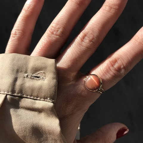 Turuncu Kedi Gözü Yüzük