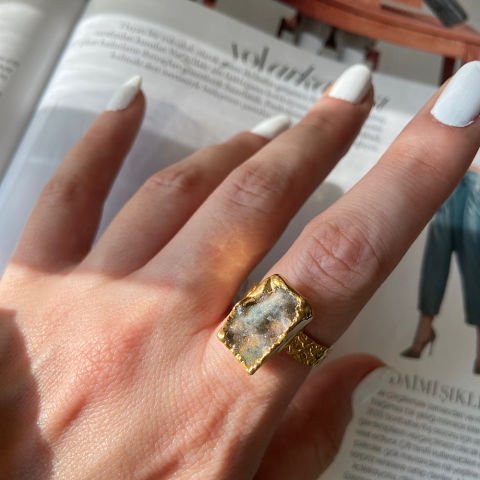 Druzy Doğal Taş Yüzük