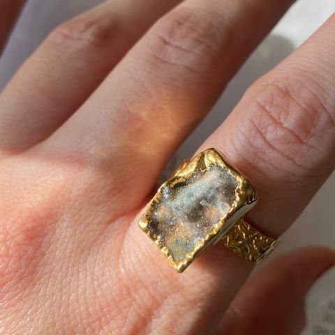 Druzy Doğal Taş Yüzük