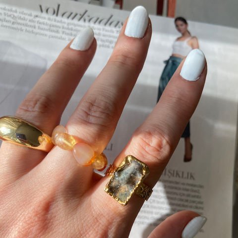 Druzy Doğal Taş Yüzük