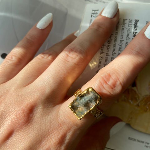 Druzy Doğal Taş Yüzük