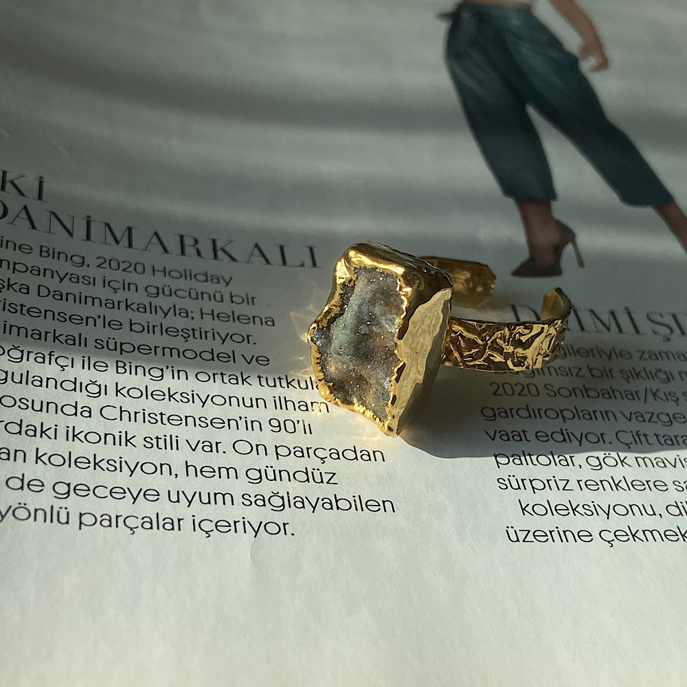 Druzy Doğal Taş Yüzük
