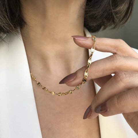 Vintage Sun Zincir Kolye