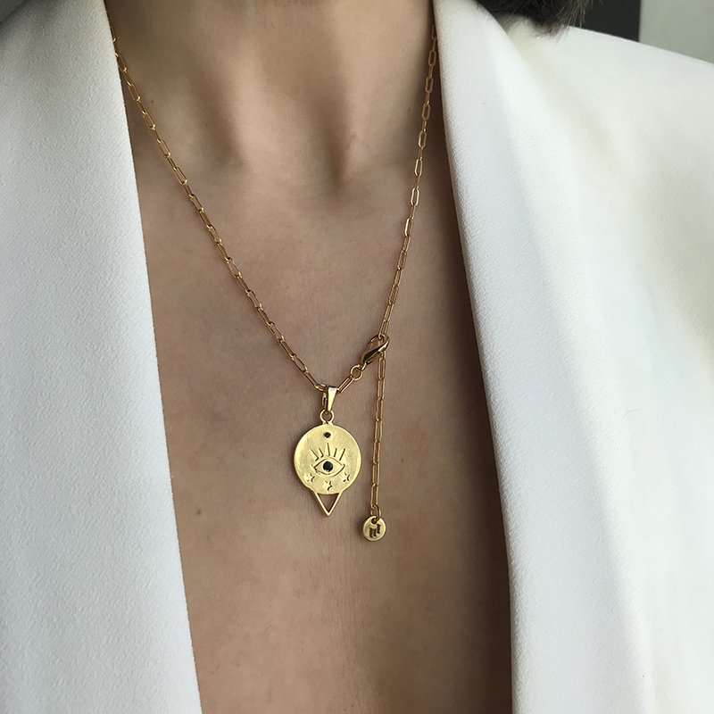 Triangle Eye Madalyon Kolye