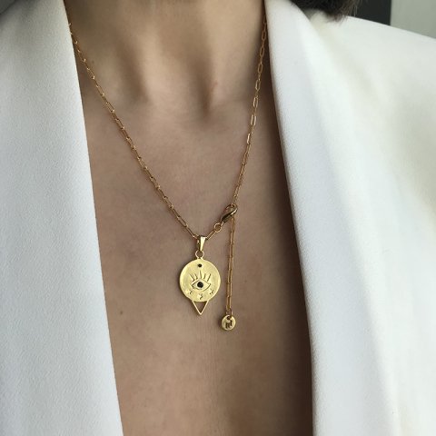 Triangle Eye Madalyon Kolye