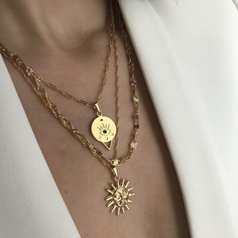 Triangle Eye Madalyon Kolye