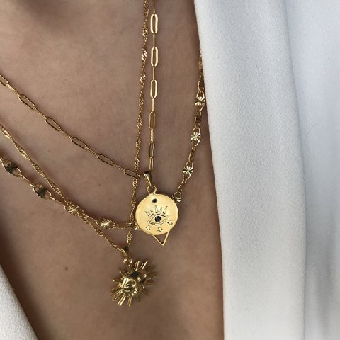 Triangle Eye Madalyon Kolye