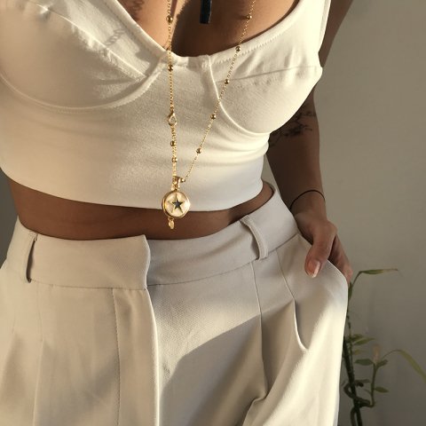 Yıldız Madalyon Kolye