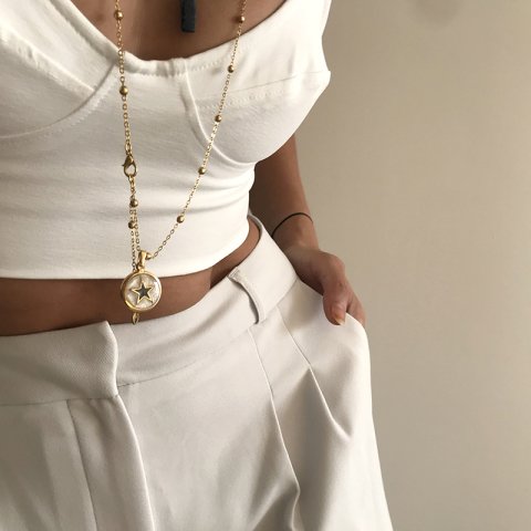 Yıldız Madalyon Kolye