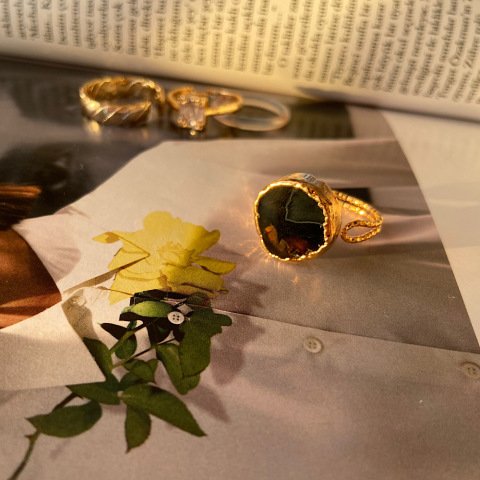 Andalucia Endülüs 2 Agat Doğal Taş Yüzük