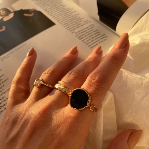 Andalucia Endülüs 2 Agat Doğal Taş Yüzük