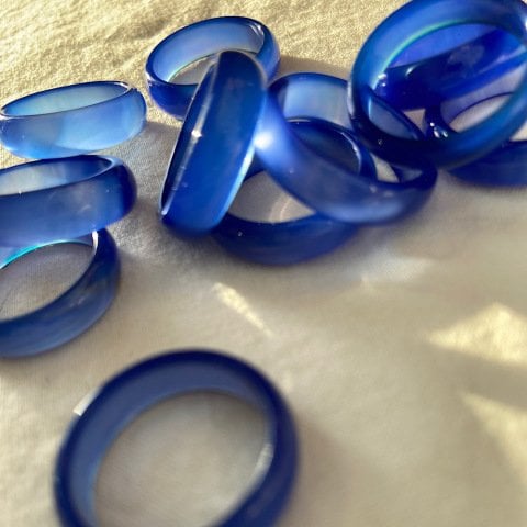 Saks Mavi Akik Taş Yüzük