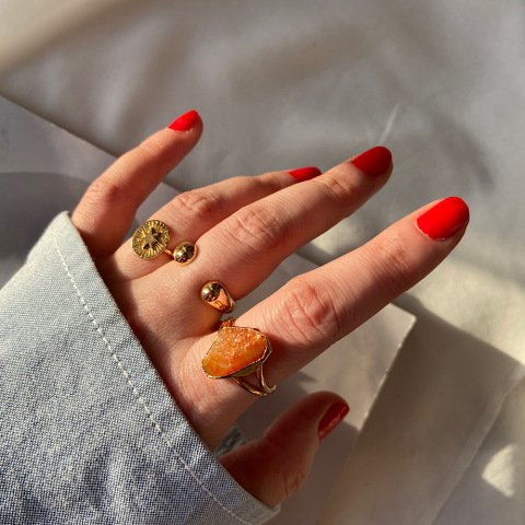 Asimetrik Karnelyan Yüzük